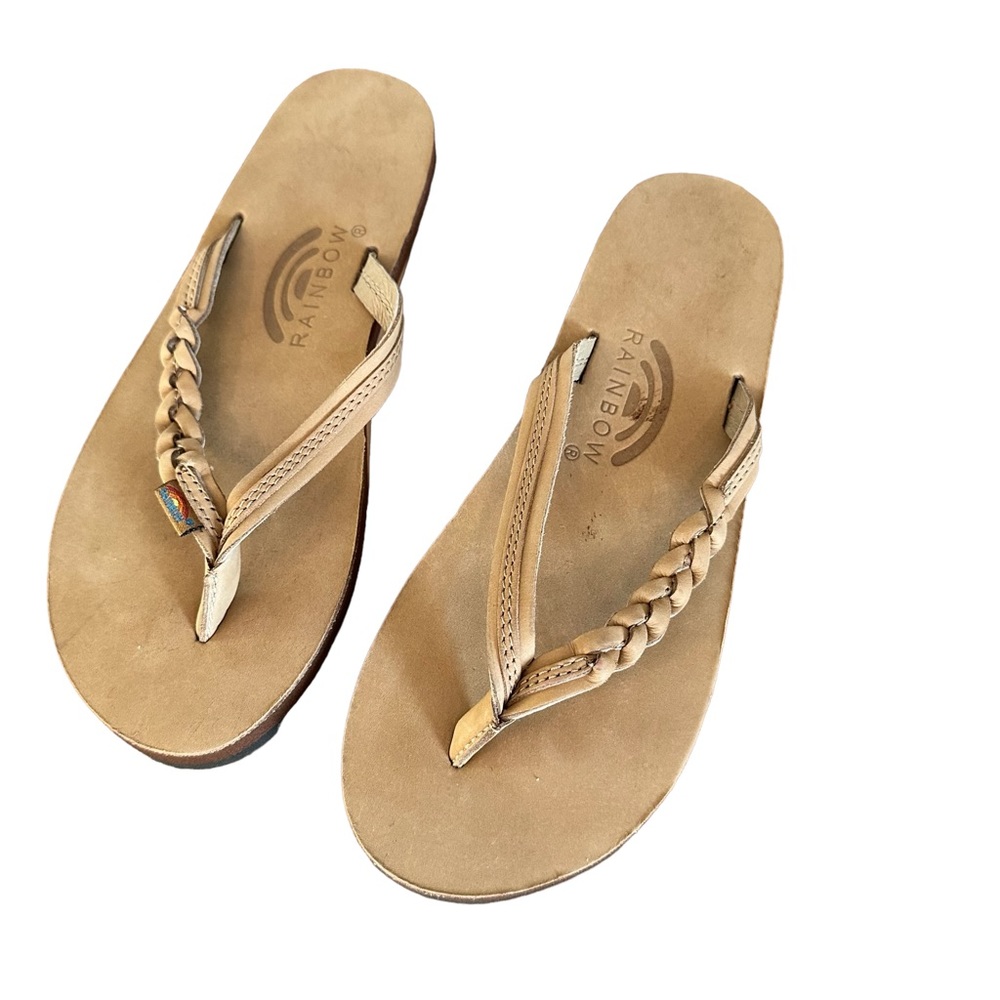 Rainbow Flirty braided Single Layer Leather 1/2" Narrow Braid Strap sierra brown